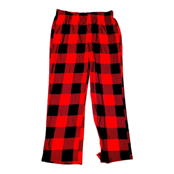 2pack Black & White, Red & Black Checkered soft cozy pajama pants size large new - Picture 2 of 16